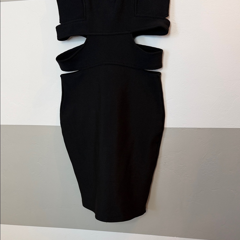 TOBI Black Cutout Bodycon Dress - Women's Sleeveless V-Neck small - Picture 2 of 6